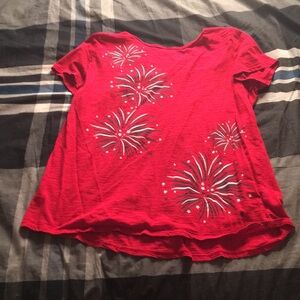 Red fireworks shirt